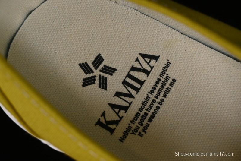 Kamiya Vulcanize Sneaker 23AW High-End Line Dissolved Yellow Canvas Shoes with Smiley Face Print Low-Top - M.C3