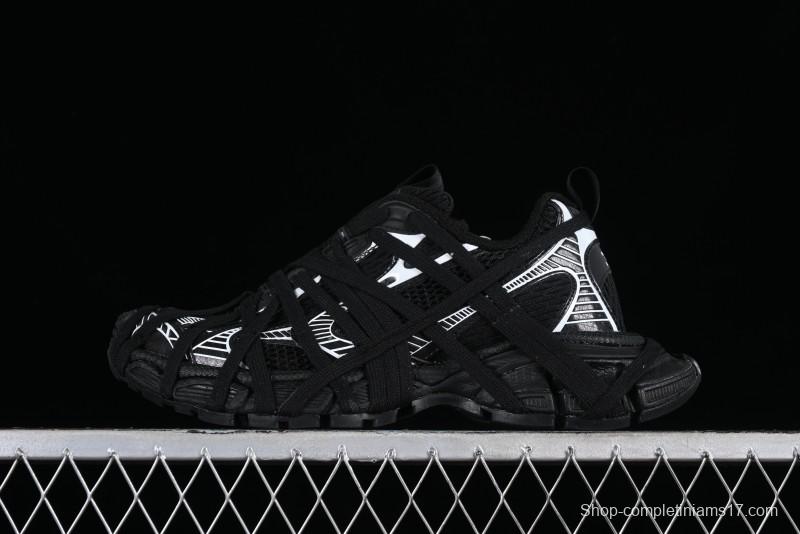 Balenciaga Phantom Sneaker 10th Generation Lace-Up Running Shoes with Transparent Heel Strap - W3XL11090