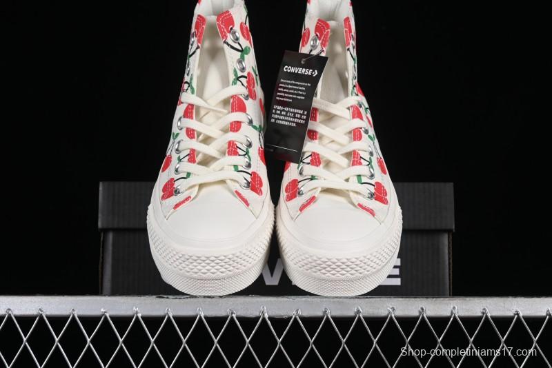 Converse Chuck 1970s Official Cherry Embroidery Platform Vulcanized Canvas Sneakers - A08096C