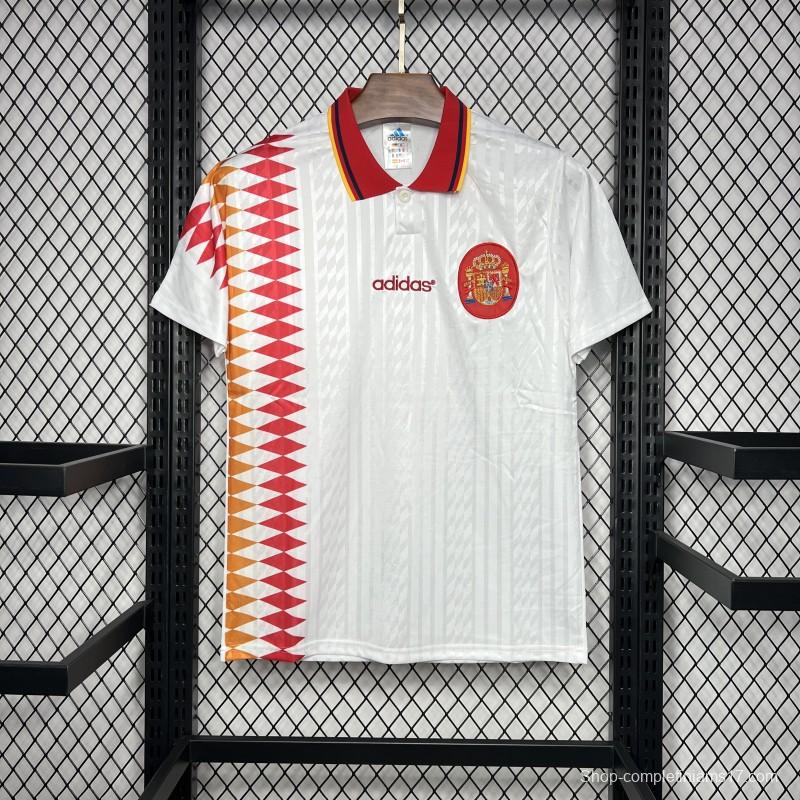 Retro 1994 Spain Away White Jersey