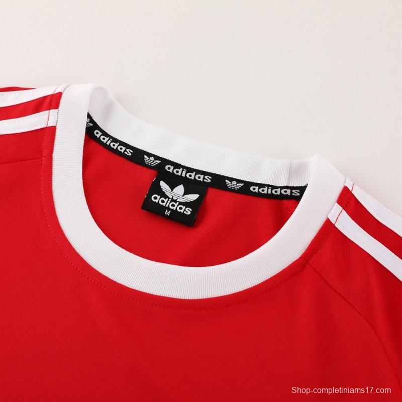 24/25 Adidas Original Red Short Sleeve Jersey+Shorts