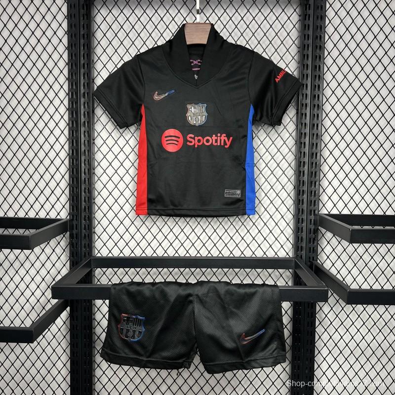 24/25 Kids Barcelona Away Black Jersey