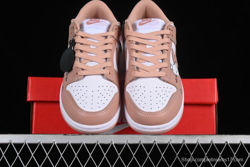 Nike Dunk Low SB Casual Sneakers with Knit Cat and Rose Pink Design - DD1503-118