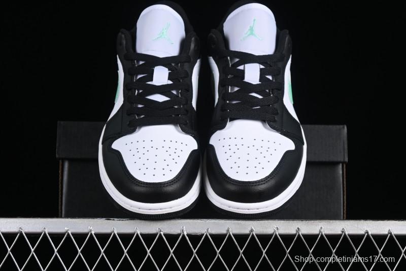 Nike Air Jordan 1 Low Retro Basketball Shoes in Mint Green and Black - 553558-131