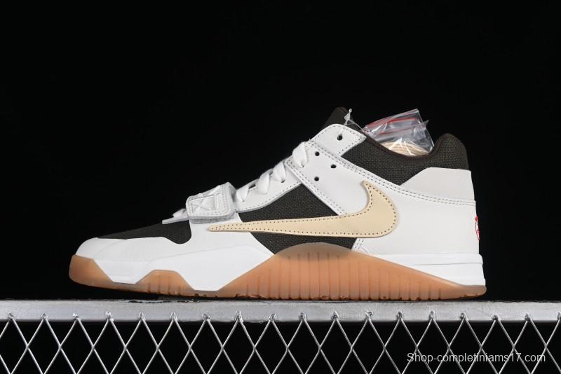 Nike Travis Scott x Jordan Cut The Check AJ1 Basketball Shoes with Velcro Design - FZ8117-100