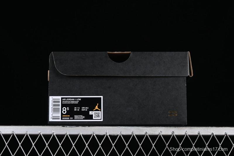 Nike Air Jordan 1 Low Retro Basketball Shoes in Mint Green and Black - 553558-131