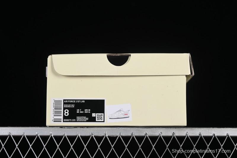 Supreme x Nike SB Dunk Low Anniversary Edition White Grey Customized Low-Top Casual Skate Shoes - BB8657-105