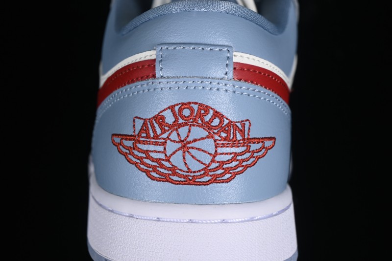 Nike Air Jordan 1 Low AJ1 White Blue Red Toe Casual Sneakers - DC0774-164