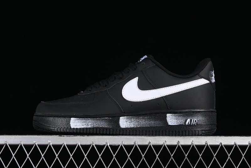 Nike Air Force 1 '07 Low Classic Black White Swoosh Casual Sneakers - FZ0627-010