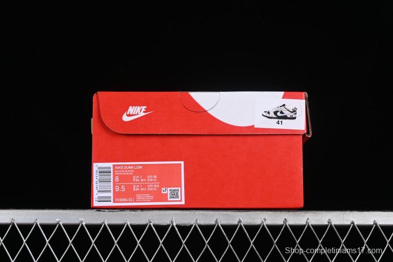 Nike Dunk Low Reverse Panda Graffiti Color SB Lace-Up Low-Top Casual Skate Shoes - FD9064-011