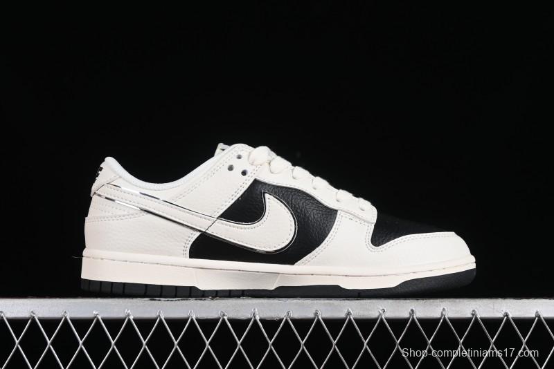Nike SB Dunk Low LV Collaboration - Elegant Black White Night Light Anniversary High-End Custom Low-Top Casual Sneakers BB8766-208