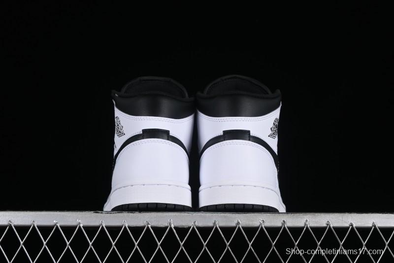 Nike Air Jordan 1 Mid AJ1 White Black Mid-Top Casual Sneakers - DQ8426-132