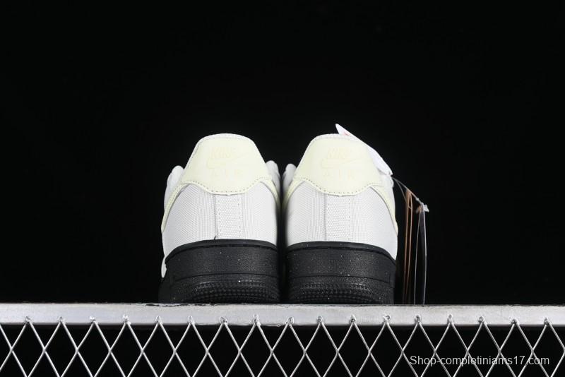 Nike Air Force 1 '07 Low White Black Canvas Casual Sneakers - FJ4160-002