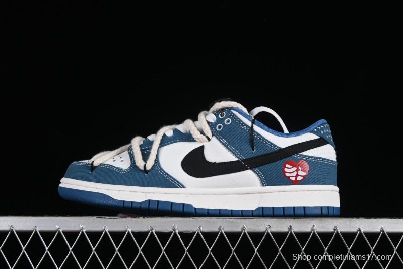 Nike Dunk Low Retro High Street Style Sashiko Stitch Hemp Rope Deconstructed SB Lace-Up Low-Top Casual Sneakers - DV0834-101