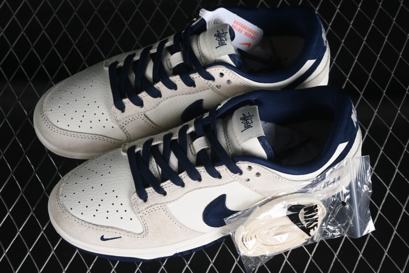 Stussy x Nike SB Dunk Low Collaboration Anniversary Edition Premium Customized Low-Top Casual Skate Shoes - DQ1098-339