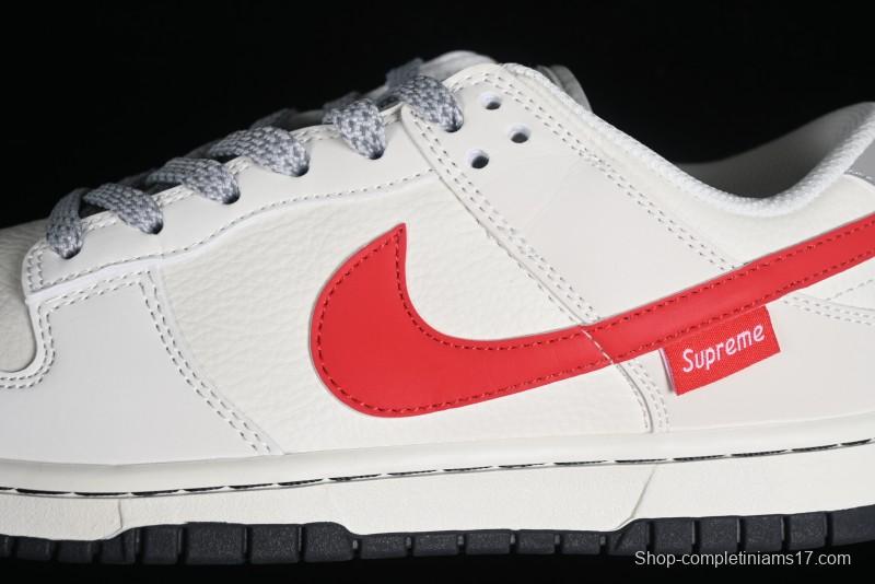 Supreme x Nike SB Dunk Low Casual Skate Shoes with Zoom Air Cushion - DQ1098-333