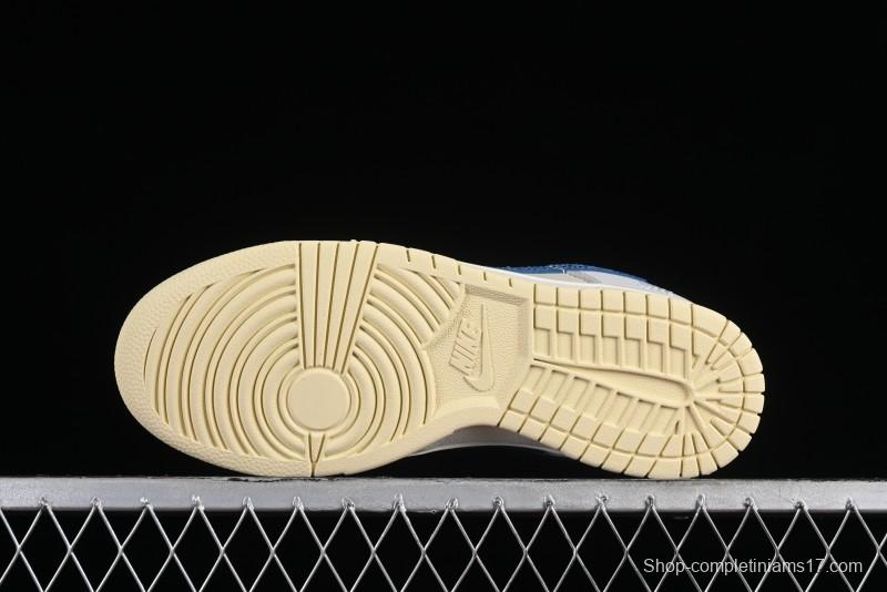 Nike SB Dunk Low UN Collaboration - Blue Dragon Scale Anniversary High-End Custom Low-Top Casual Skate Shoes - FC2025-302