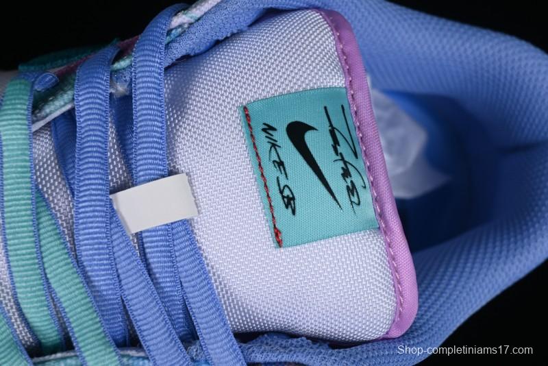 Nike Futura x Dunk Low Pro SB Casual Skate Shoes with Tie-Dye Pattern - HF6061-400