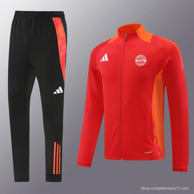 24/25 Bayern Munich Red Full Zipper Jacket +Long Pants