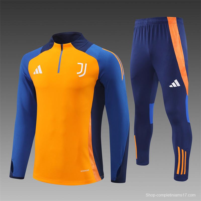 24/25 Juventus Orange Half Zipper Jacket+Long Pants