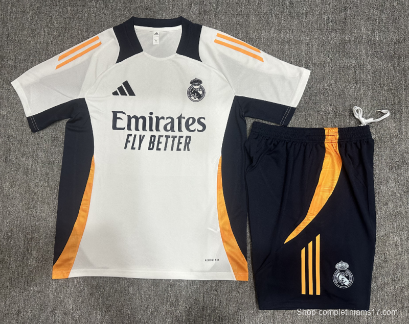 24/25 Kids Real Madrid White Short Sleeve Jersey+Shorts