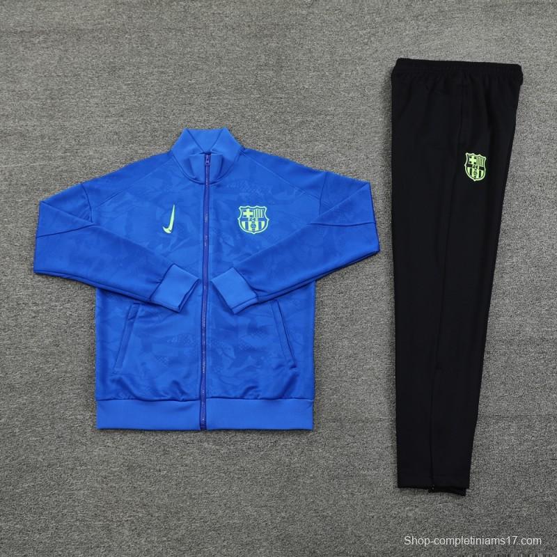 24/25 Barcelona Blue Full Zipper Jacket +Long Pants