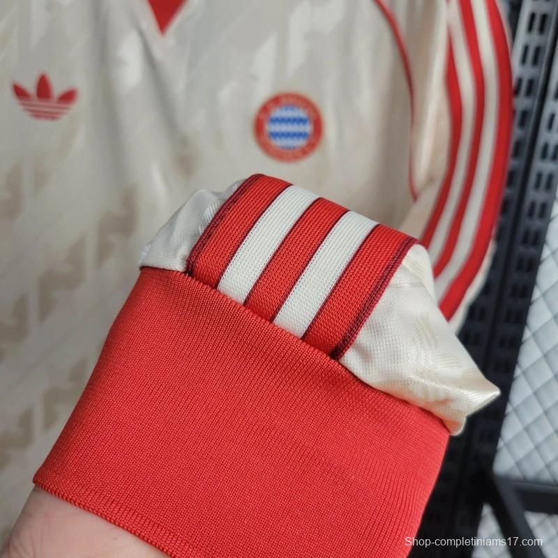 24/25 Bayern Munich Adidas Originals Cream Lifestyler Long Sleeve Jersey