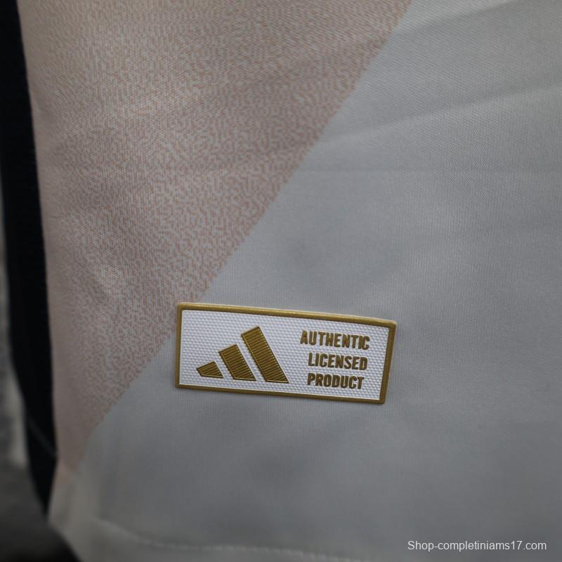 Player Version 2025 Spain Pre-Match White with Geometric Pattern Jersey