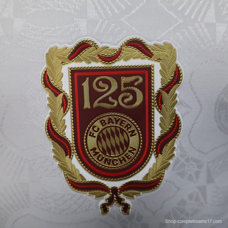 Player Version 25/26 Bayern Munich White with 125th Anniversary Emblem Jersey