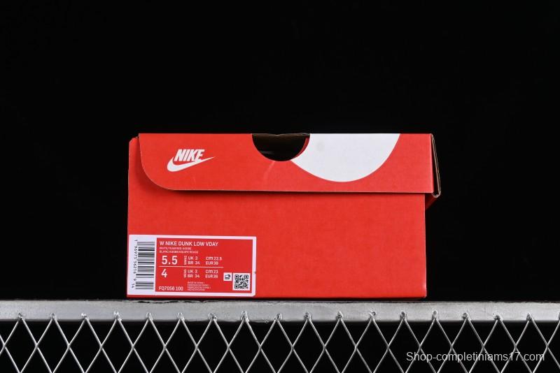 Nike SB Dunk Low Retro Valentine's Day 2024 White Rose Red Skateboarding Shoes - FQ7056-100