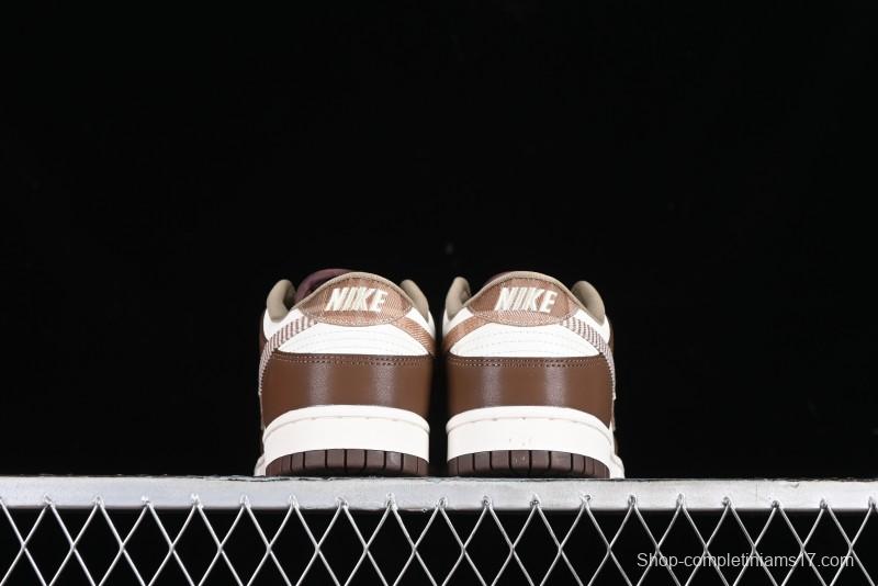 Nike Dunk Low SB White Brown Plaid Casual Skate Shoes - FV3653-191