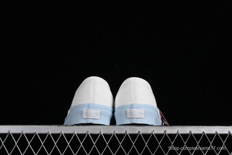 Vans Authentic White Blue Canvas Skate Shoes - VN0009PVEAK