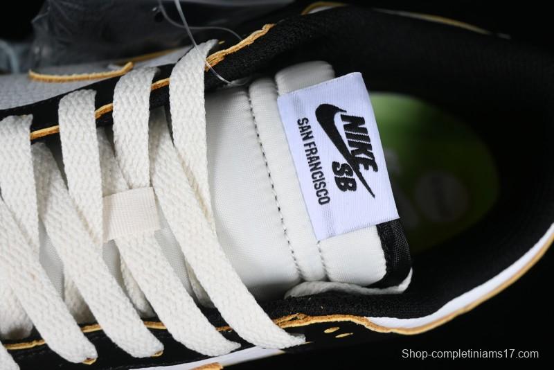Nike HUF x SB Dunk Low "San Francisco" Black White Panda Skateboarding Shoes - FD8775-001