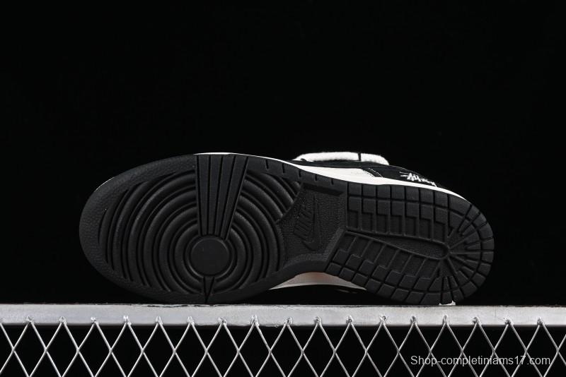 Stussy x Nike Dunk Low SB Sneakers in Beige Black Swoosh - SJ2068-252