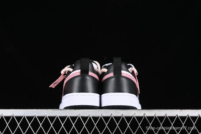Nike Court Borough Low 2 Retro Casual Sneakers in Dark Pink and Black - BQ5448-115