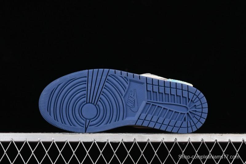 Nike Air Jordan 1 Low AJ1 Retro Basketball Shoes Panda Prank Voyage Theme - 553558-414