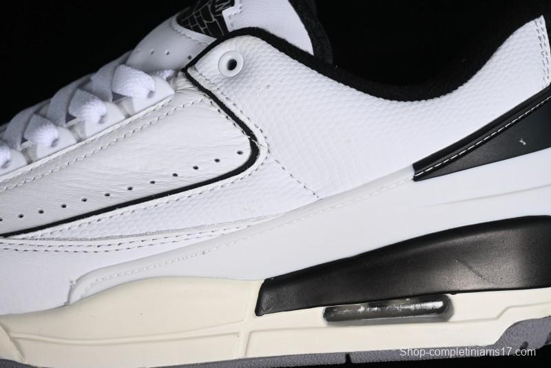 Nike Air Jordan 2/3 Retro Low-Top Basketball Shoes in White/Black - FD0383-100