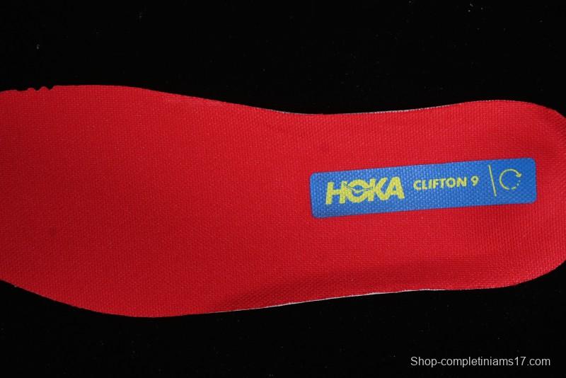 HOKA ONE ONE Clifton 9 Lightweight Knit Mesh Running Shoes with Enhanced Cushioning - 1127895 BVR