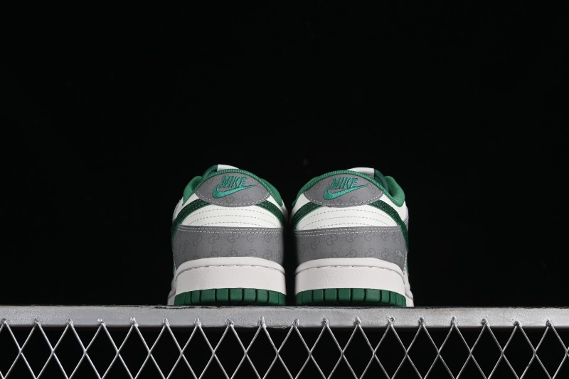 Nike SB Dunk Low Gucci Collaboration - Double G Grey Green Swoosh Anniversary Custom Low-Top Casual Skate Shoes - SF1588-134