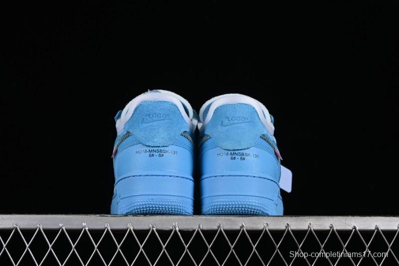 Nike Off White x Air Force 1 Low OW Collaboration Transparent Blue Casual Sneakers - AO4606-400