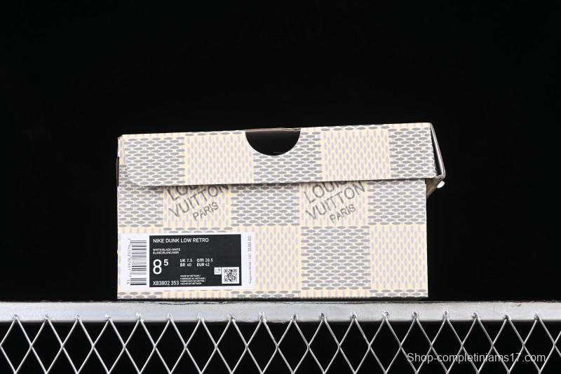 Nike SB Dunk Low LV Collaboration - Black Checkerboard Anniversary Custom Low-Top Casual Skate Shoes - XB3802-353