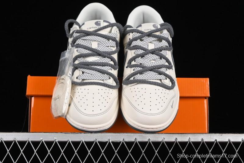 Nike SB Dunk Low Carhartt Collaboration - Strap Grey Hook Anniversary High-End Custom Low-Top Casual Skate Shoes - SJ2068-266