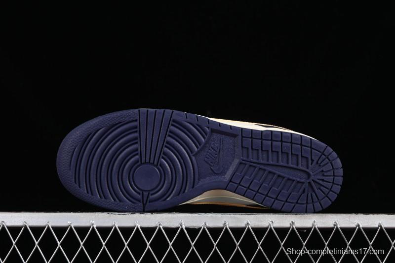 Nike Dunk Low Retro SB Skateboarding Shoes in Navy Blue with Purple Gold White Colorway - FV8106-181