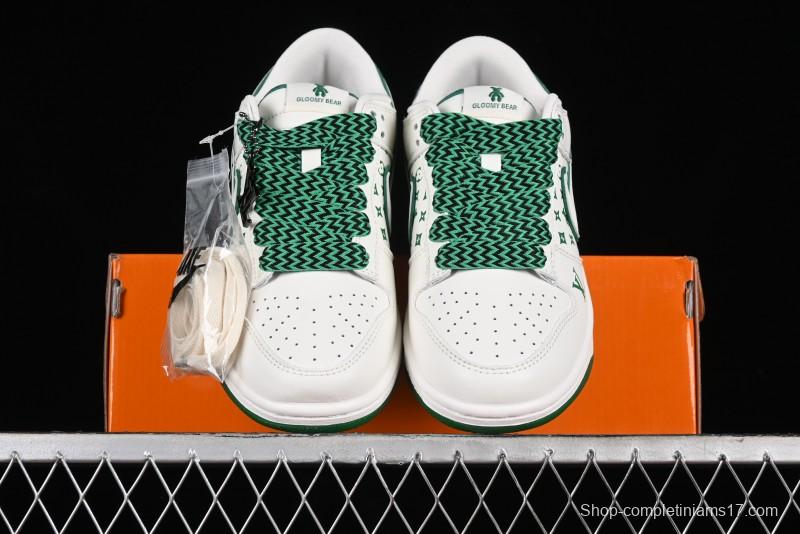 Nike SB Dunk Low LV Collaboration - Beige Green Glow in the Dark Violent Bear Anniversary High-End Custom Sneakers - SJ2068-241