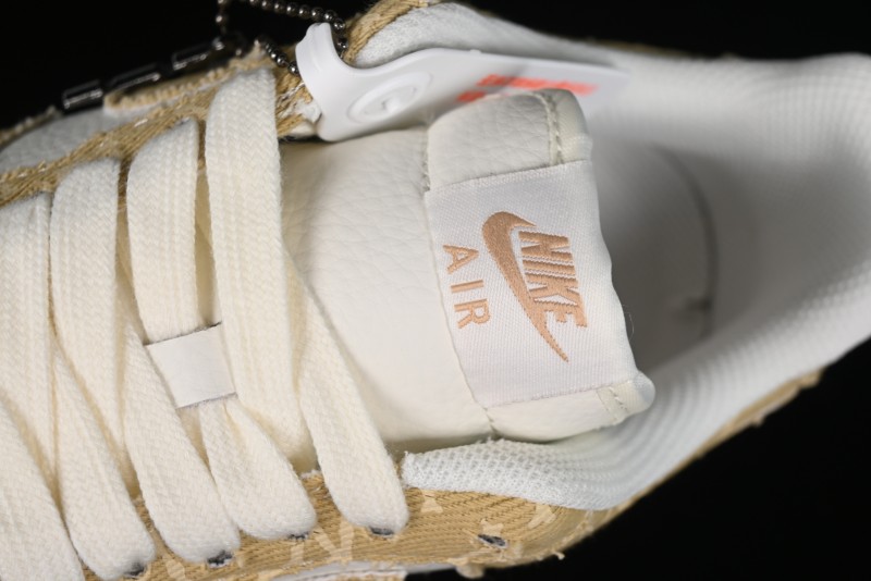 Nike Air Force 1 '07 Low LV Collaboration - Khaki Double Swoosh Low-Top Casual Sneakers - HD1968-027