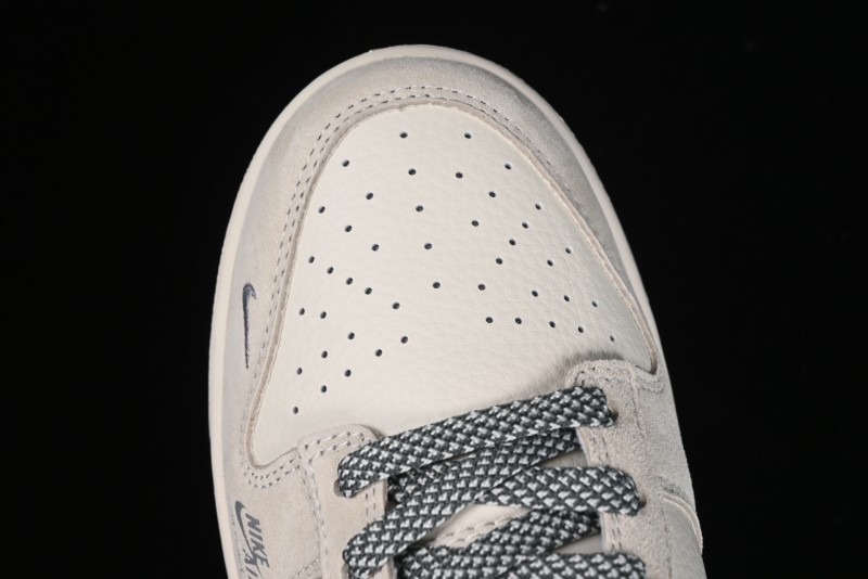 Nike SB Dunk Low x Supreme x Stussy Anniversary Customized Sneakers in Off-White Grey Check - SJ2068-272