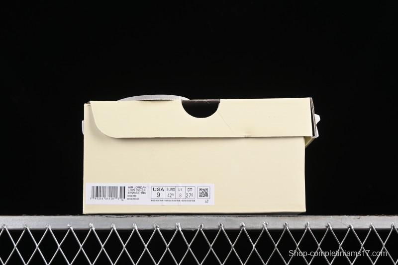 Nike Travis Scott x Fragment Design x Air Jordan 1 Low OG SP AJ1 Supreme Collaboration - Classic Off-White Low-Top Lifestyle Sneakers - XY2688-104