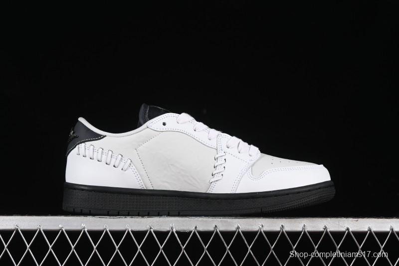 Nike Air Jordan 1 Low Method of Make Casual Sneakers with Metallic Grey Design - HM3689-001