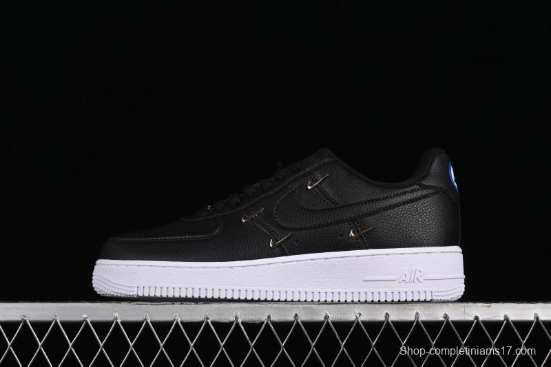 Nike Air Force 1 '07 Low Black Gold Swoosh Casual Sneakers - CT1990-001