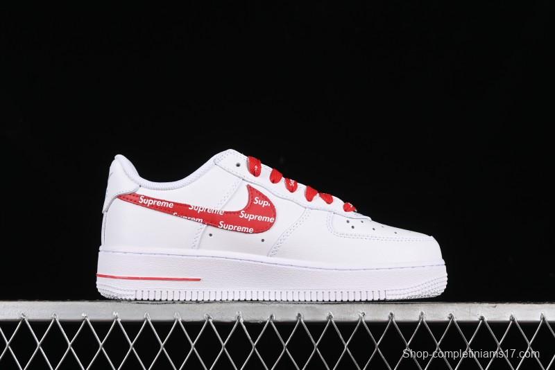 Supreme x Nike Air Force 1 '07 Low Casual Sneakers with Full-Length Air Solo Cushion - CU9225-010